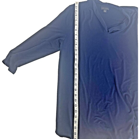 J Jill Wearever Sz M Navy Blue V Neck 3/4 length sleeves Tunic Top. Flowy Casual - Picture 7 of 7